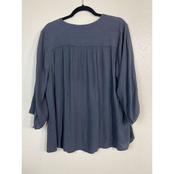 J. Jill Pure Gray 3/4 Sleeve Tunic Top Women size XL Lagenlook Mother of pearls - Picture 14 of 14